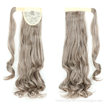 Hot Sale Product Chorliss For Black Afro Curly Ponytail Accessories Wrap Around Kids Synthetic Clip In Ponytail Hair Extension